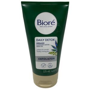 Biore Daily Detox Organic Cannabis Sativa Exfoliator Vegan 4.22 oz 125ml